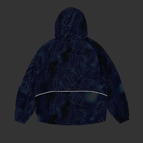 ARC SHELL HOODED JACKET SPIDER WEB BLUE