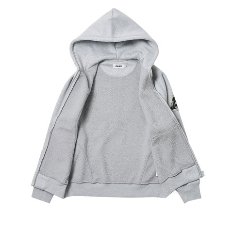 Palace BONDED SHERPA ZIP HOOD GREY MARL - Colorway