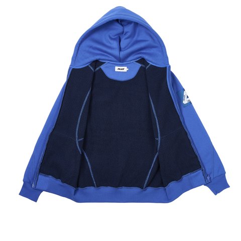 Palace BONDED SHERPA ZIP HOOD PALATIAL BLUE - Colorway