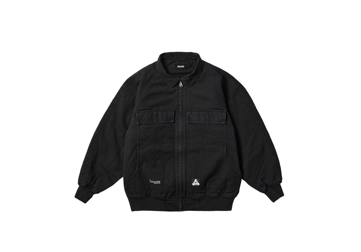 HEAVY CANVAS BOMBER JACKET BLACK - Spring 2024 - Palace