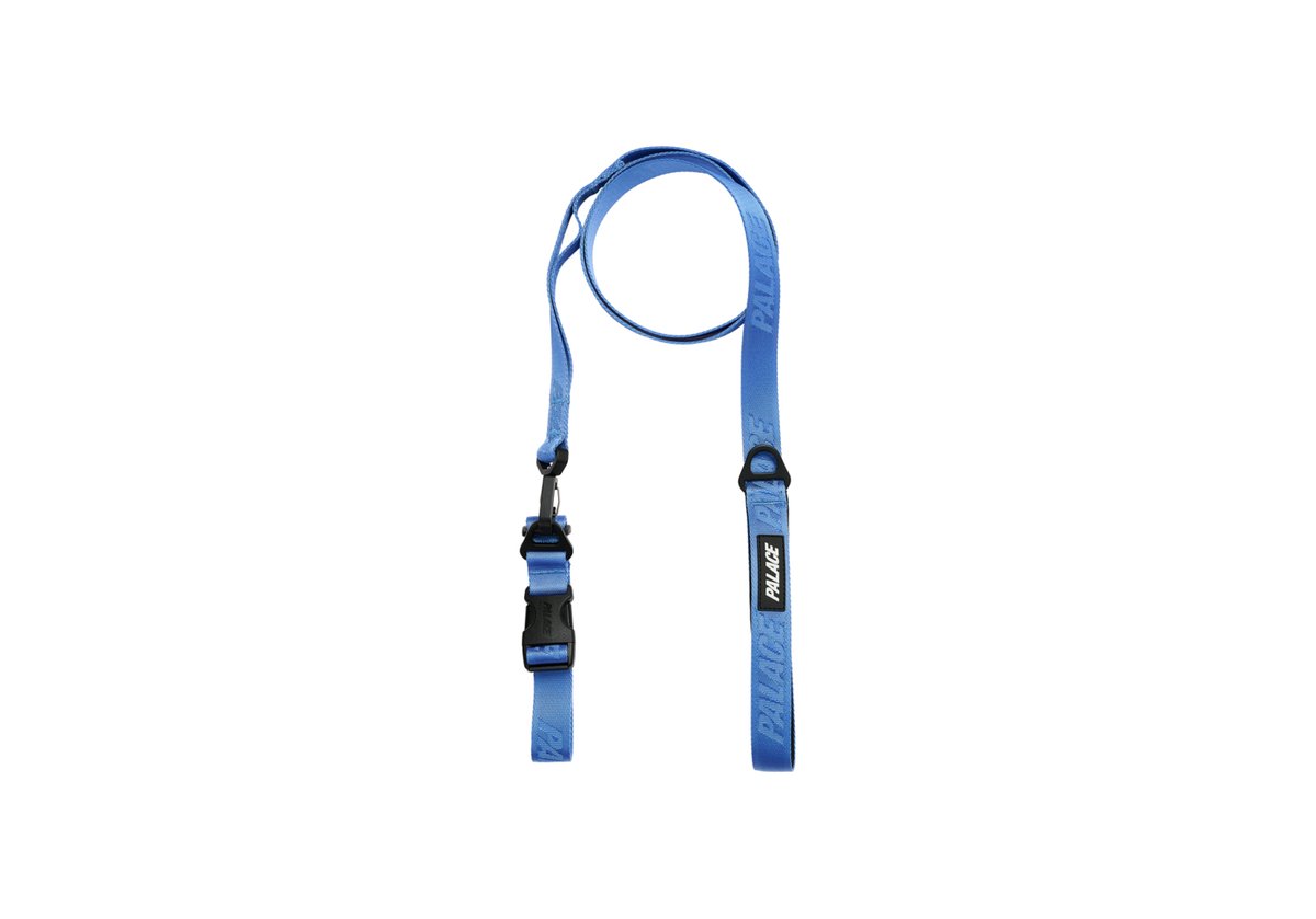JACQUARD LOGO DOG COLLAR AND LEAD BLUE - PalaceCommunity