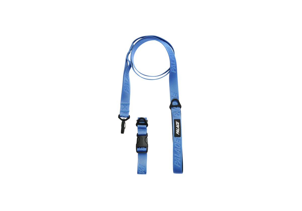 JACQUARD LOGO DOG COLLAR AND LEAD BLUE - Palace