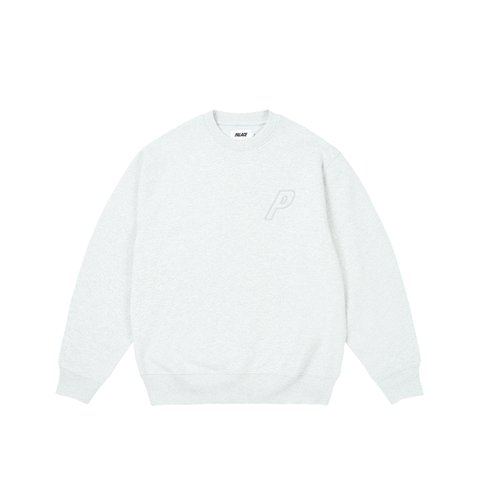 Palace OUTLINE P-3 CREW GREY MARL - Colorway