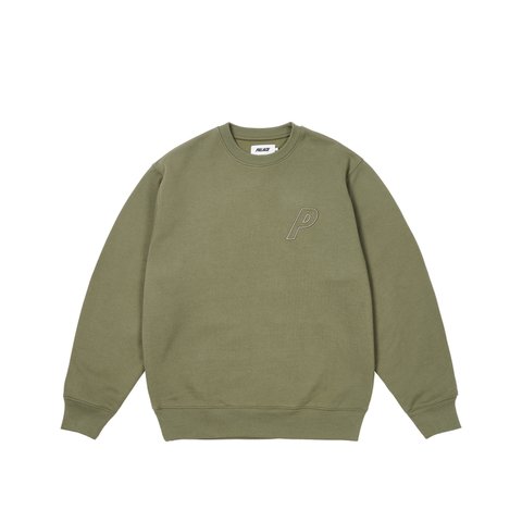 Palace OUTLINE P-3 CREW OLIVE - Colorway