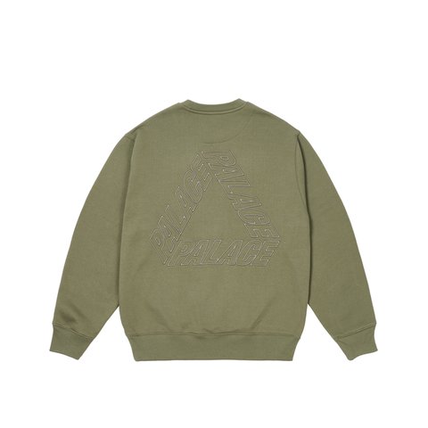 Palace OUTLINE P-3 CREW OLIVE - Colorway