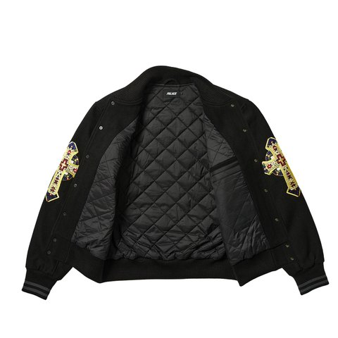 Palace PALACE SAINTS VARSITY JACKET BLACK - Colorway