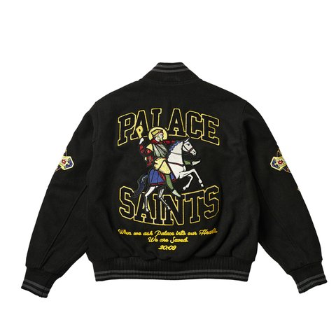 Palace PALACE SAINTS VARSITY JACKET BLACK - Colorway