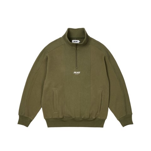 Palace WAFFLE ON 1/4 ZIP THE DEEP GREEN - Colorway