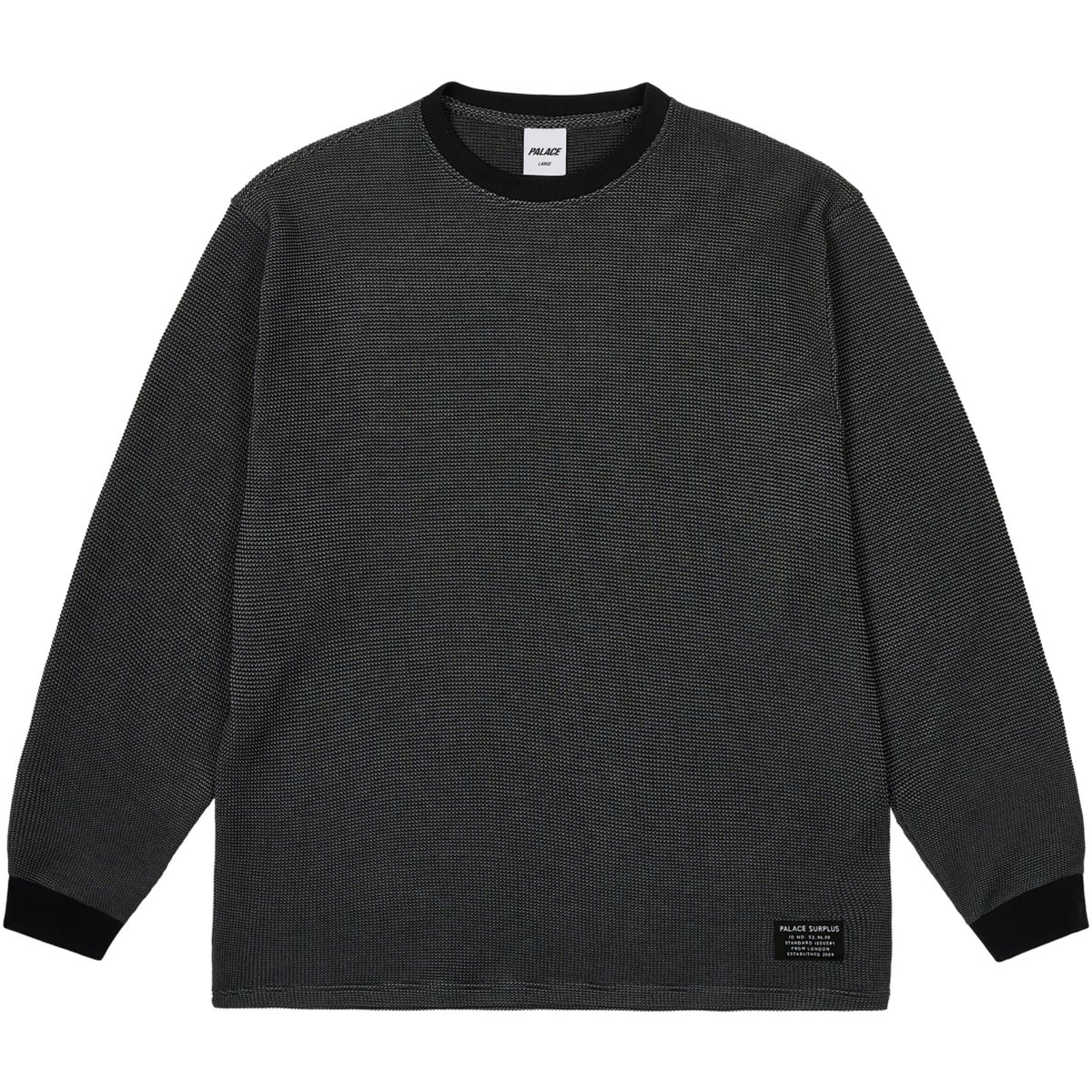 2-TONE WAFFLE LONGSLEEVE BLACK
