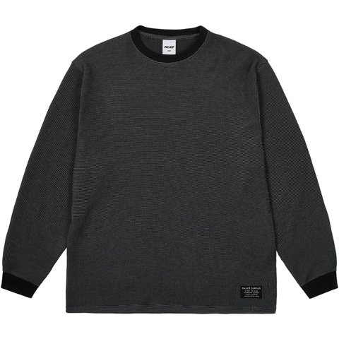2-TONE WAFFLE LONGSLEEVE BLACK