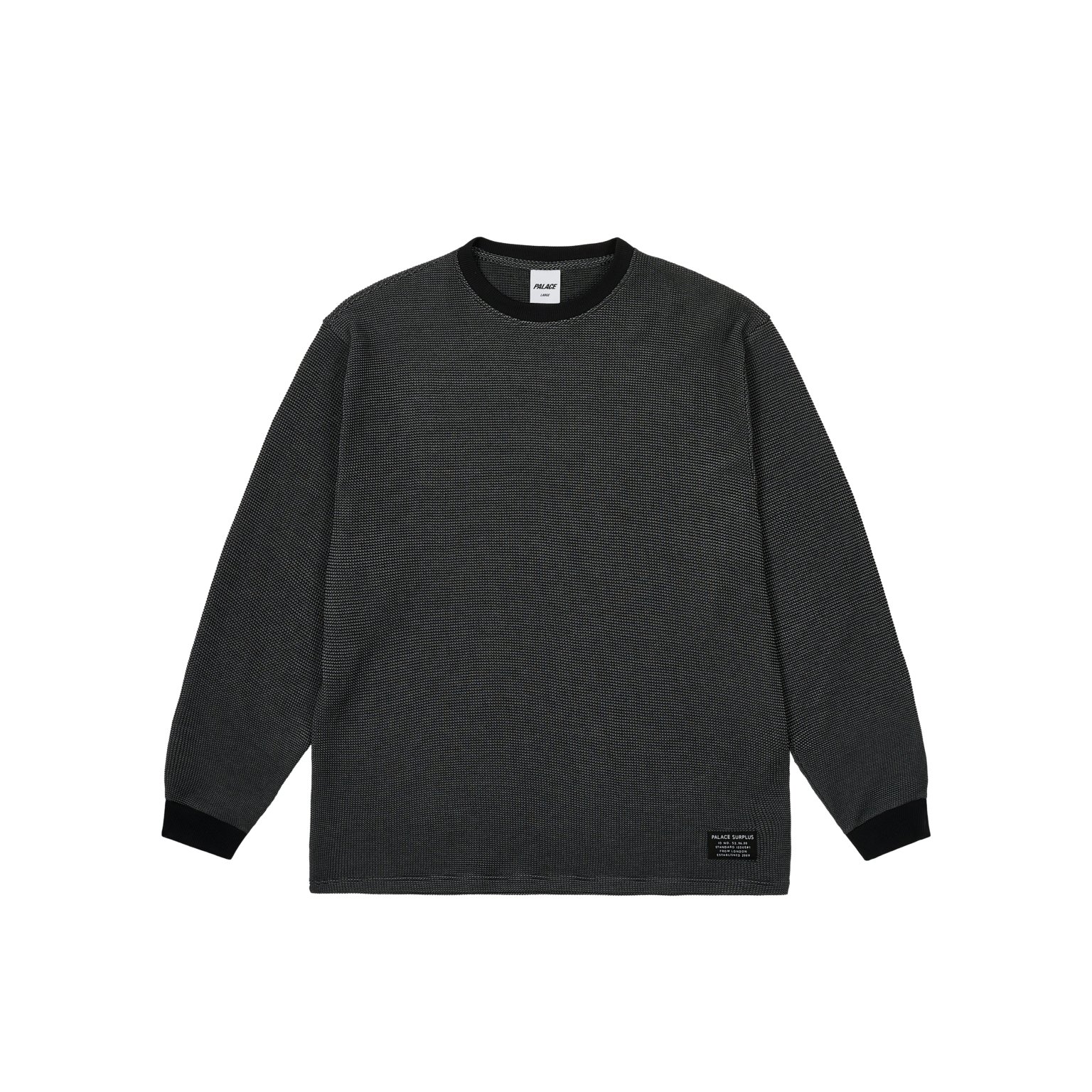 2-TONE WAFFLE LONGSLEEVE BLACK - PalaceCommunity