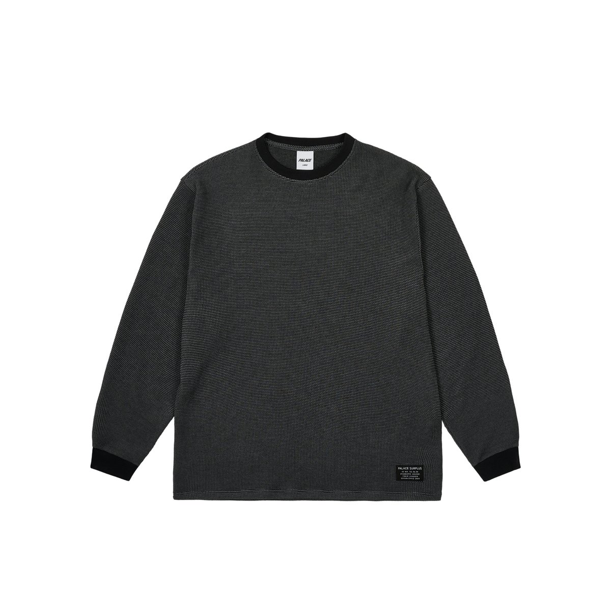 2-TONE WAFFLE LONGSLEEVE BLACK - Spring 2025 - Palace