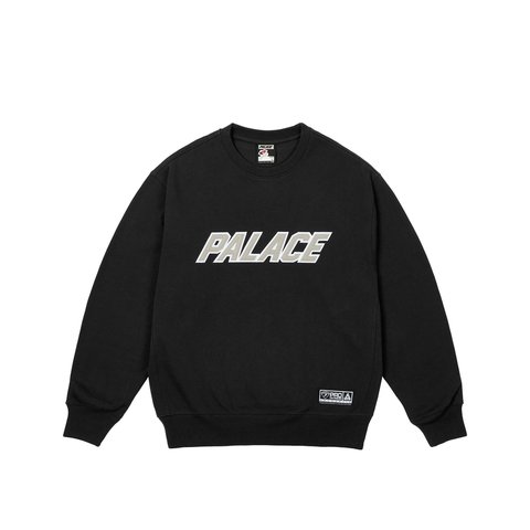 Palace APPLIQUE TEAM CREW BLACK - Colorway