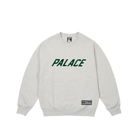 Palace APPLIQUE TEAM CREW GREY MARL - Colorway