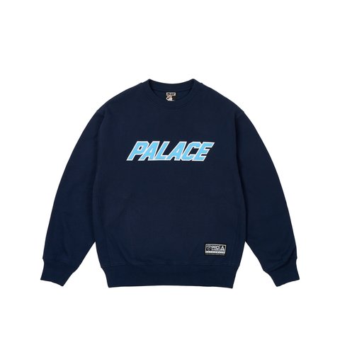 Palace APPLIQUE TEAM CREW NAVY - Colorway