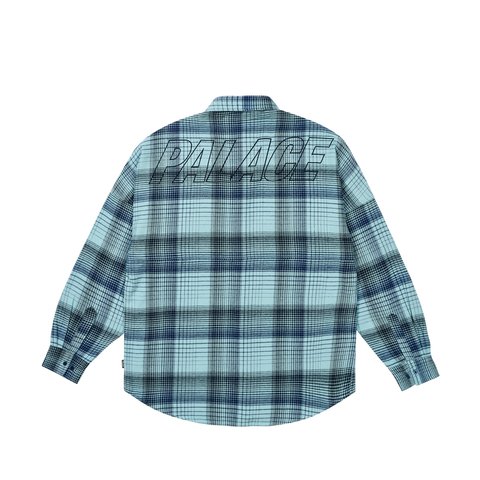 Palace BRUSHED FLANNEL DROP SHOULDER SHIRT BLUE - Colorway