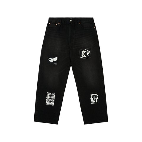 Palace P90 BAGGY JEAN PATCH UP BLACK - Colorway