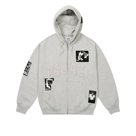 Palace PATCH UP ZIP HOOD GREY MARL - Colorway