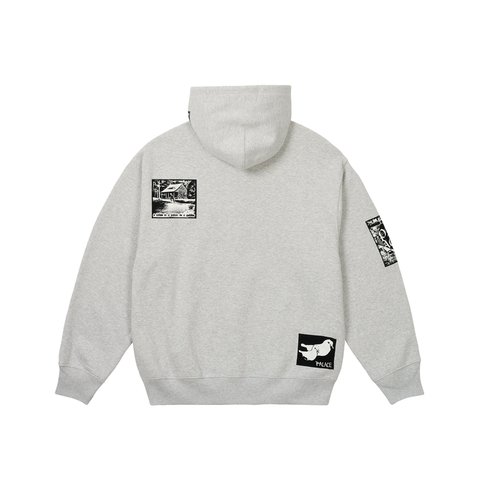 Palace PATCH UP ZIP HOOD GREY MARL - Colorway