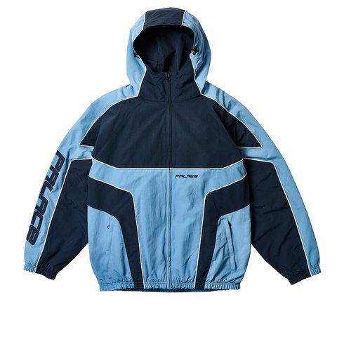 Palace PIPED HOODED SHELL JACKET BLUE - Colorway