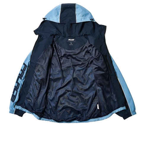 Palace PIPED HOODED SHELL JACKET BLUE - Colorway