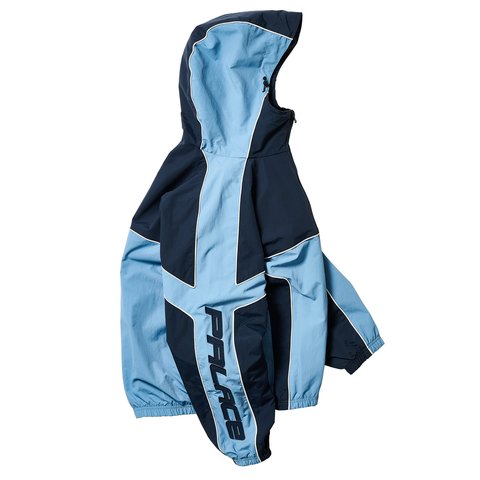 Palace PIPED HOODED SHELL JACKET BLUE - Colorway