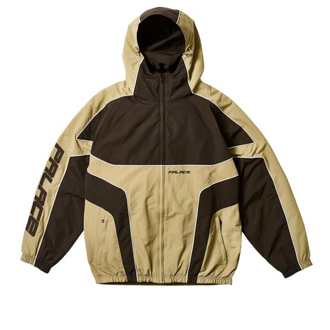 Palace PIPED HOODED SHELL JACKET BROWN - Colorway