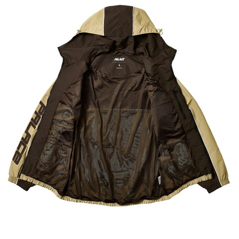 Palace PIPED HOODED SHELL JACKET BROWN - Colorway