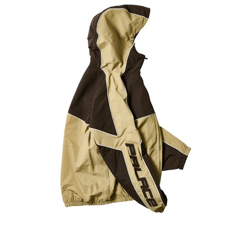Palace PIPED HOODED SHELL JACKET BROWN - Colorway