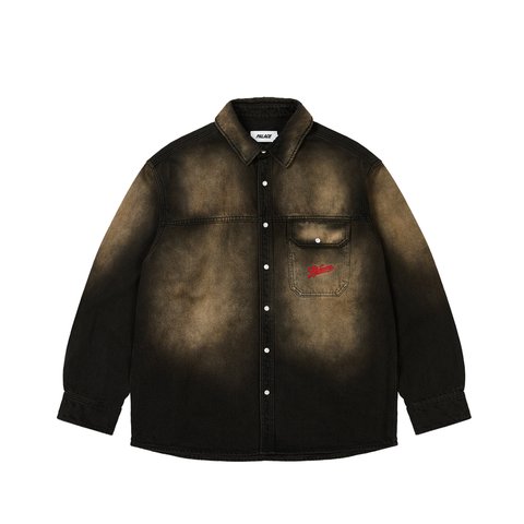 Palace SCRIPTY DENIM SHIRT SAND WASH BLACK - Colorway