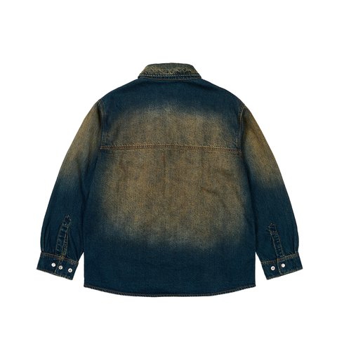 Palace SCRIPTY DENIM SHIRT SAND WASH INDIGO - Colorway