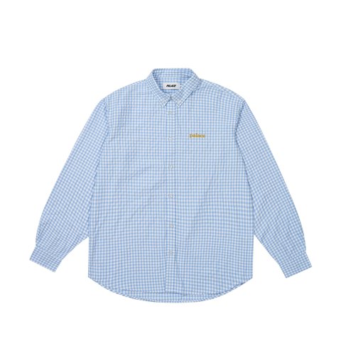 Palace SEERSUCKER OXFORD SHIRT BLUE GINGHAM - Colorway