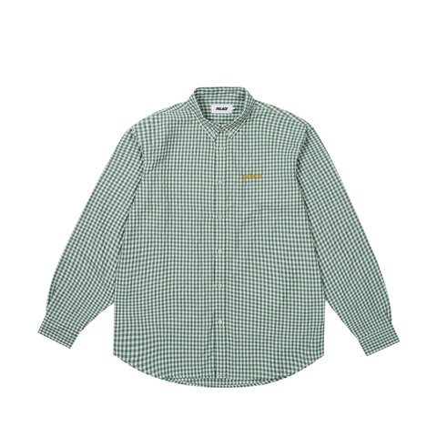 Palace SEERSUCKER OXFORD SHIRT GREEN GINGHAM - Colorway