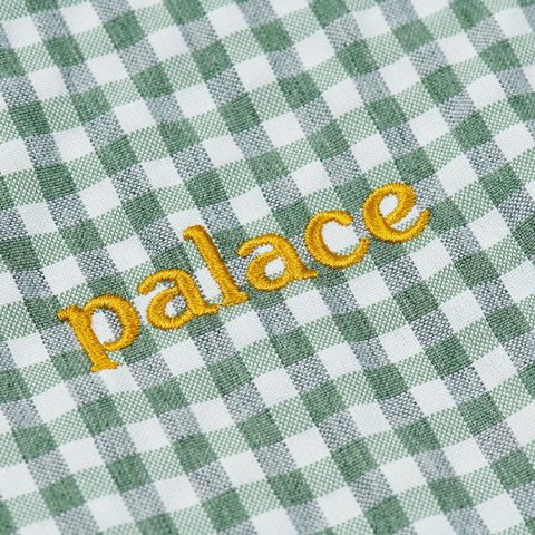 Palace SEERSUCKER OXFORD SHIRT GREEN GINGHAM - Colorway