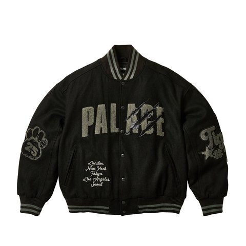 Palace TORA TORA VARSITY JACKET BLACK - Colorway