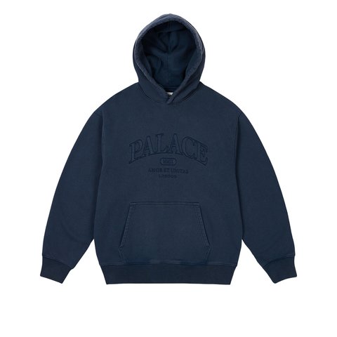 Palace UNITAS PIGMENT WASH HOOD NAVY - Colorway