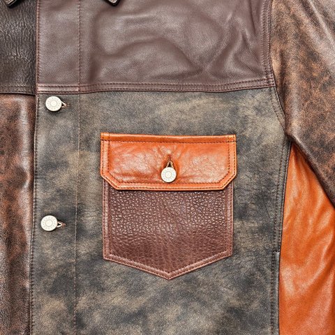 Palace PATCHY LEATHER JACKET MULTI - Colorway