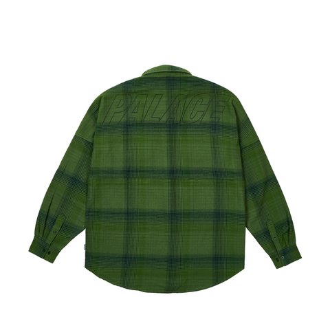 Palace BRUSHED FLANNEL DROP SHOULDER SHIRT GREEN - Colorway