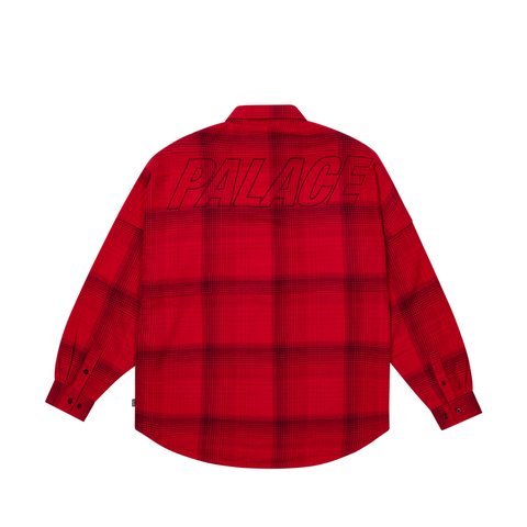 BRUSHED FLANNEL DROP SHOULDER SHIRT RED