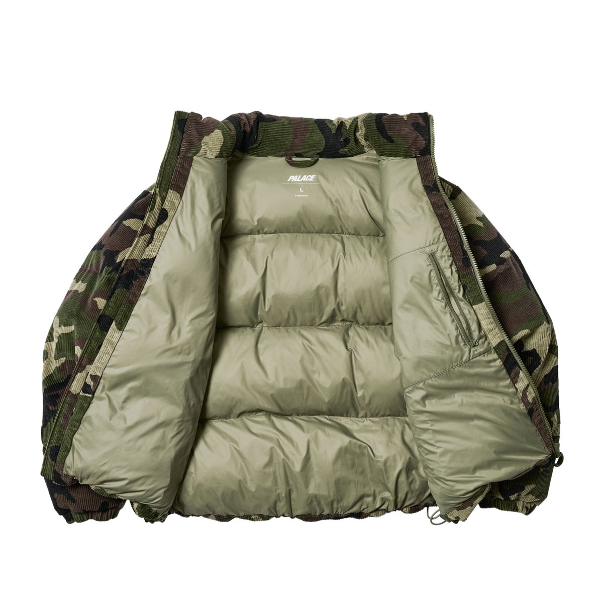 最終値下げPALACE CORDUROY PUFFA JACKET CAMO CORDUROY PUFFA JACKET CAMO - Spring 2025 - Palace