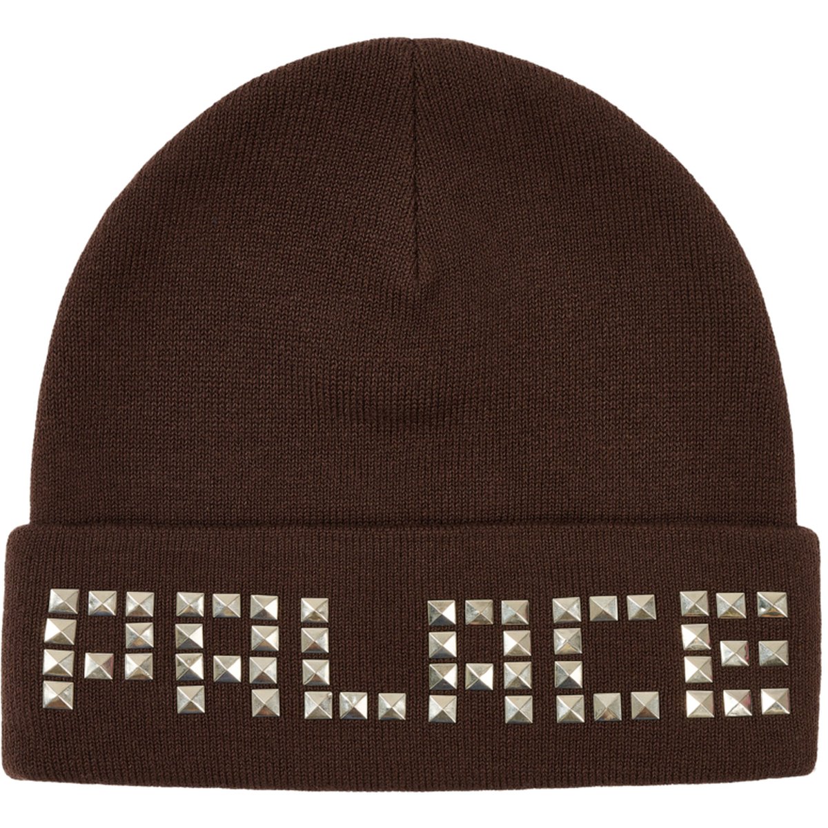 EMOTIONAL STUDDED BEANIE BROWN