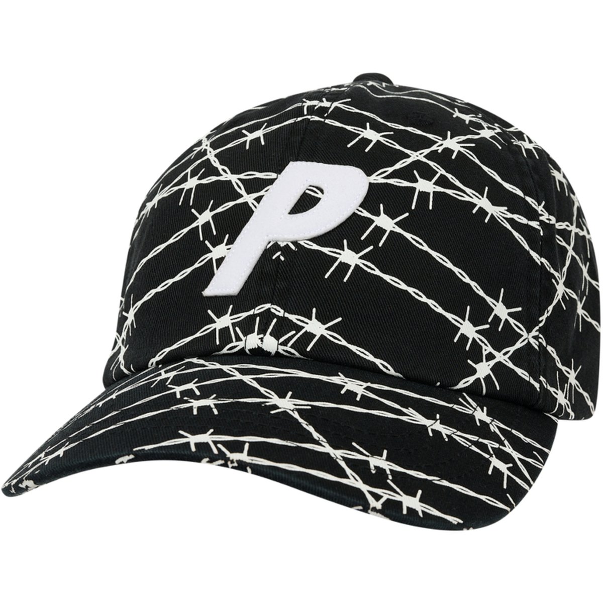 P 6-PANEL BARBED WIRE PRINT