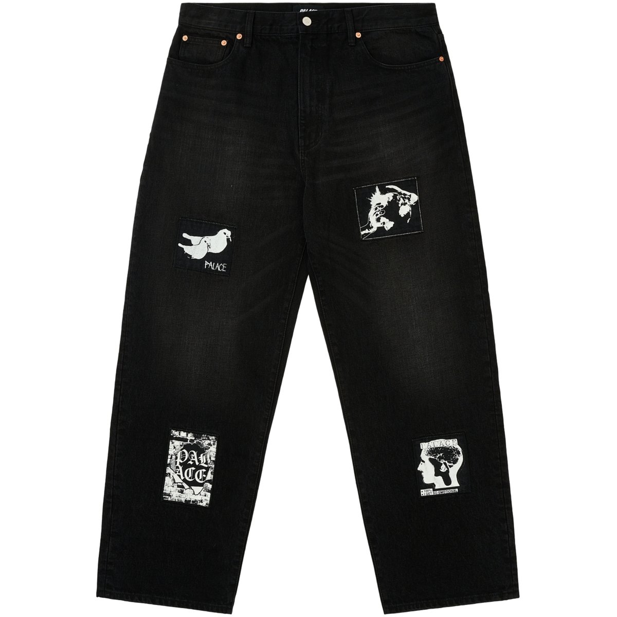 P90 BAGGY JEAN PATCH UP BLACK
