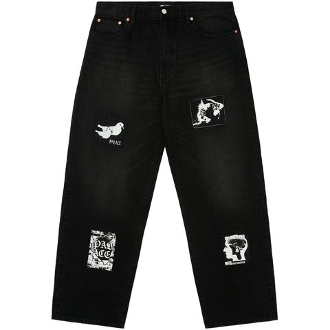 P90 BAGGY JEAN PATCH UP BLACK