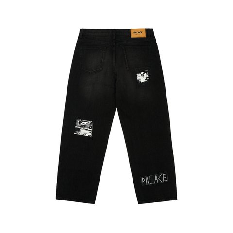 Palace P90 BAGGY JEAN PATCH UP BLACK - Colorway