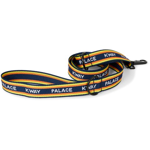 PALACE K-WAY DOG LEAD NAVY / YELLOW STRIPE