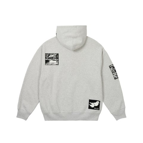 Palace PATCH UP ZIP HOOD GREY MARL - Colorway