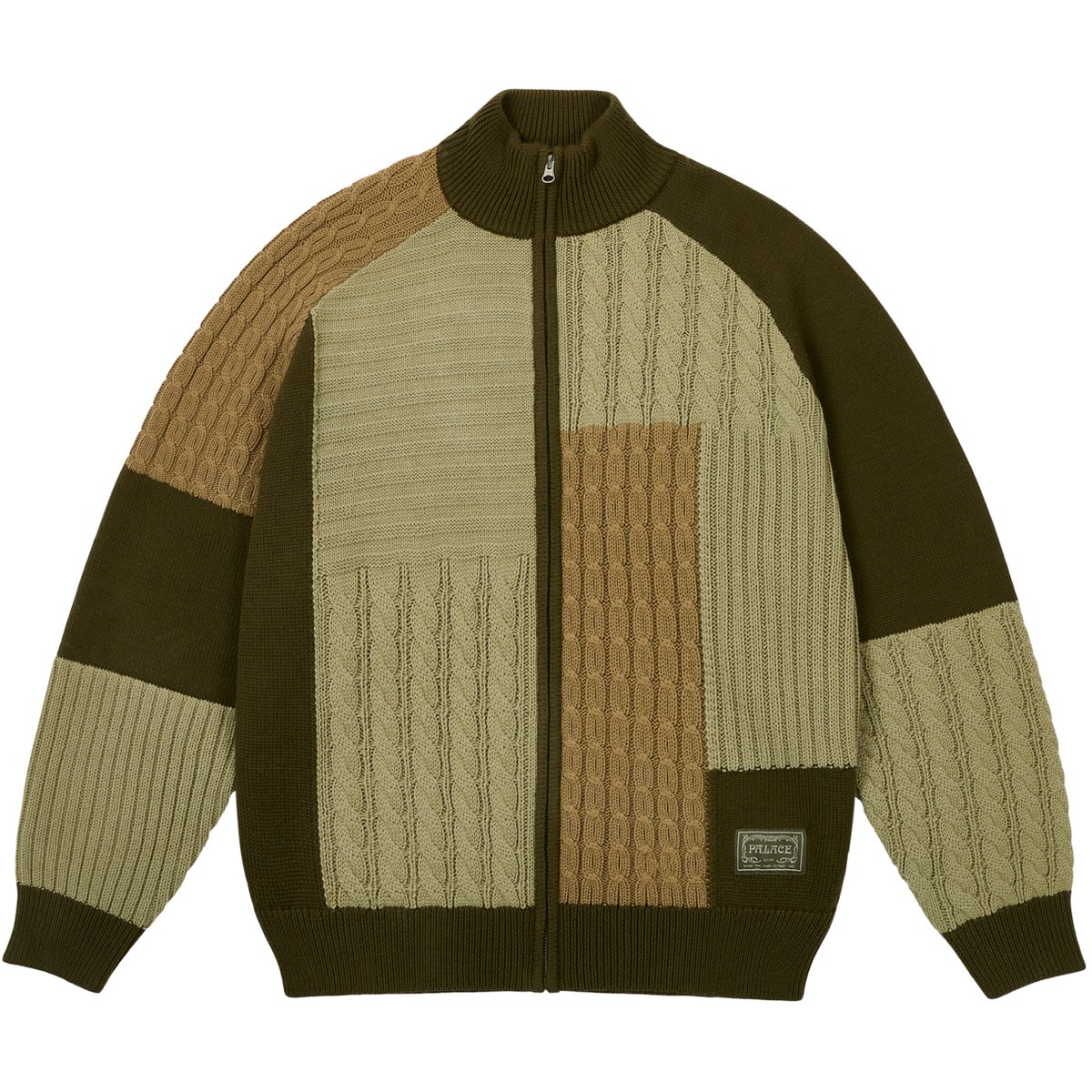 PATCHWORK ZIP KNIT THE DEEP GREEN