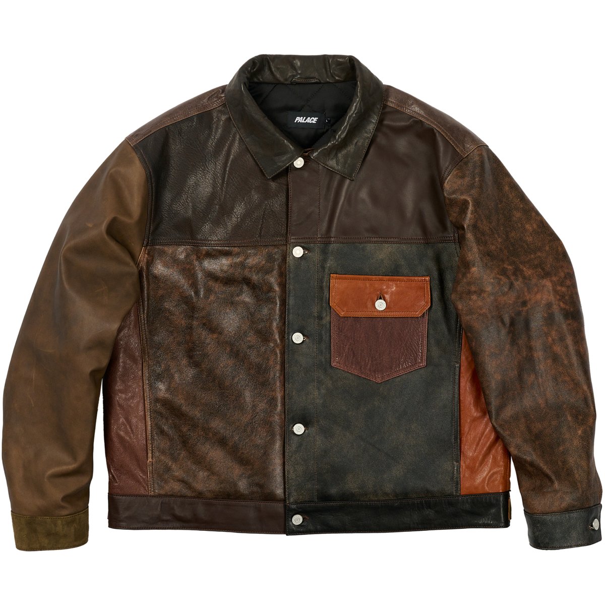 PATCHY LEATHER JACKET MULTI