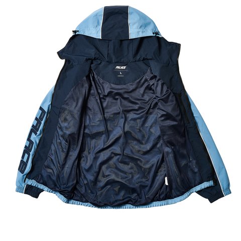 Palace PIPED HOODED SHELL JACKET BLUE - Colorway